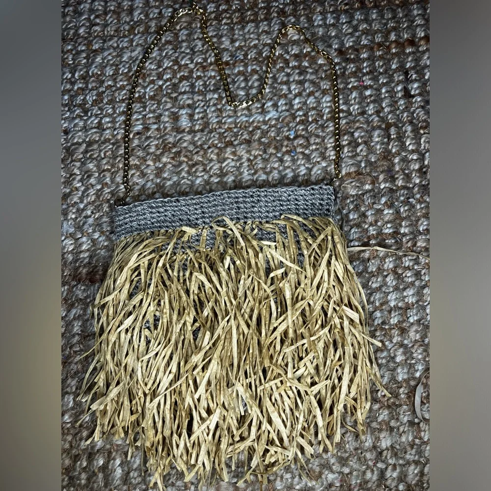 Anju NWT raffia Luau crossbody bag
